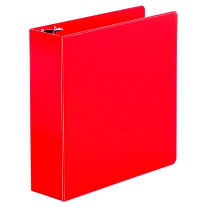 Economy Non-View Round Ring Binder, 3 Rings, 3" Capacity, 11 x 8.5, Red1