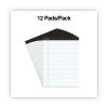 Premium Ruled Writing Pads with Heavy-Duty Back, Wide/Legal Rule, Black Headband, 50 White 8.5 x 11 Sheets, 12/Pack2