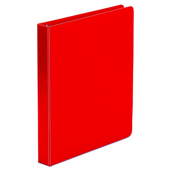 Economy Non-View Round Ring Binder, 3 Rings, 1" Capacity, 11 x 8.5, Red1