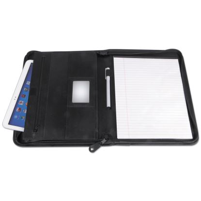 Leather Textured Zippered PadFolio with Tablet Pocket, 10 3/4 x 13 1/8, Black1