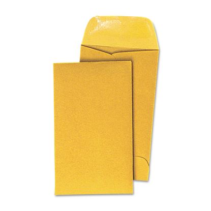 Kraft Coin Envelope, #5 1/2, Round Flap, Gummed Closure, 3.13 x 5.5, Light Brown Kraft, 500/Box1