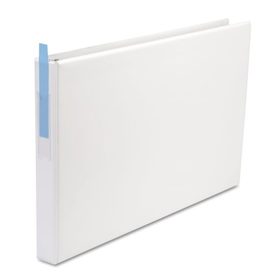 Ledger-Size Round Ring Binder with Label Holder, 3 Rings, 1" Capacity, 11 x 17, White1