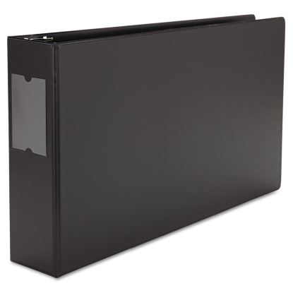 Ledger-Size Round Ring Binder with Label Holder, 3 Rings, 3" Capacity, 11 x 17, Black1