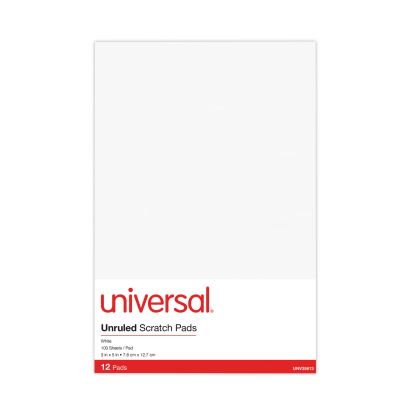 Scratch Pads, Unruled, 100 White 3 x 5 Sheets, 12/Pack1