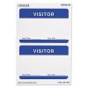 "Visitor" Self-Adhesive Name Badges, 3 1/2 x 2 1/4, White/Blue, 100/Pack2
