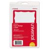 Border-Style Self-Adhesive Name Badges, 3 1/2 x 2 1/4, White/Red, 100/Pack1