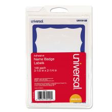 Border-Style Self-Adhesive Name Badges, 3 1/2 x 2 1/4, White/Blue, 100/Pack1