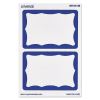 Border-Style Self-Adhesive Name Badges, 3 1/2 x 2 1/4, White/Blue, 100/Pack2