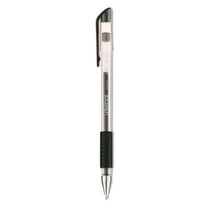 Comfort Grip Gel Pen, Stick, Medium 0.7 mm, Black Ink, Clear Barrel, Dozen1