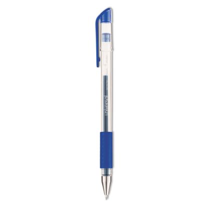 Comfort Grip Gel Pen, Stick, Medium 0.7 mm, Blue Ink, Clear Barrel, Dozen1