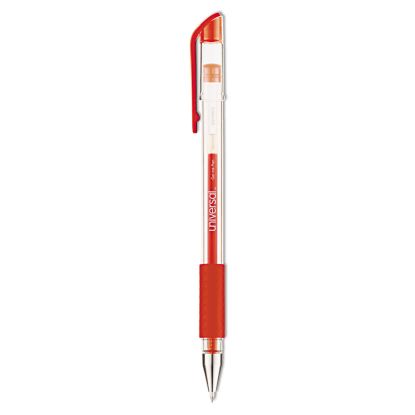 Comfort Grip Gel Pen, Stick, Medium 0.7 mm, Red Ink, Clear Barrel, Dozen1