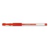 Comfort Grip Gel Pen, Stick, Medium 0.7 mm, Red Ink, Clear Barrel, Dozen2