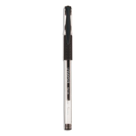 Comfort Grip Gel Pen, Stick, Medium 0.7 mm, Black Ink, Clear Barrel, 60/Pack1