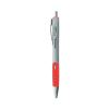 Comfort Grip Gel Pen, Retractable, Medium 0.7 mm, Red Ink, Silver Barrel, Dozen1