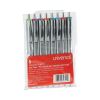 Comfort Grip Gel Pen, Retractable, Medium 0.7 mm, Assorted Ink Colors, Silver Barrel, 8/Pack2