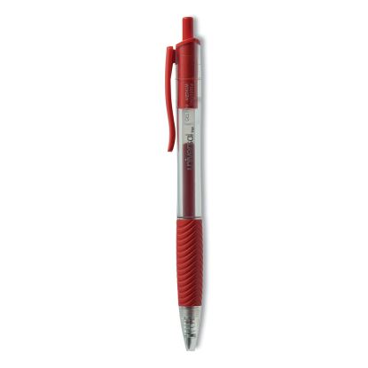 Comfort Grip Gel Pen, Retractable, Medium 0.7 mm, Red Ink, Translucent Red Barrel, Dozen1