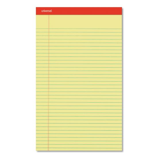 Perforated Ruled Writing Pads, Wide/Legal Rule, Red Headband, 50 Canary-Yellow 8.5 x 14 Sheets, Dozen1