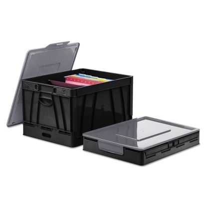 Collapsible Crate, Letter/Legal Files, 17.25" x 14.25" x 10.5", Black/Gray, 2/Pack1