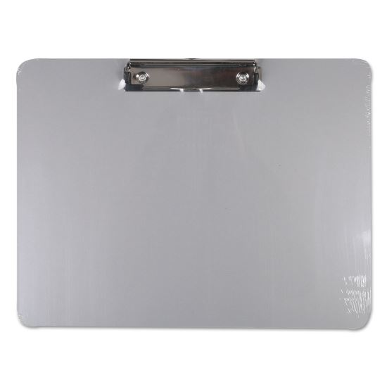 Plastic Brushed Aluminum Clipboard, Landscape, 1/2" Capacity, 11 x 8 1/21