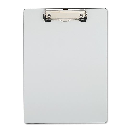 Plastic Brushed Aluminum Clipboard, Portrait Orientation, 0.5" Clip Capacity, Holds 8.5 x 11 Sheets, Silver1