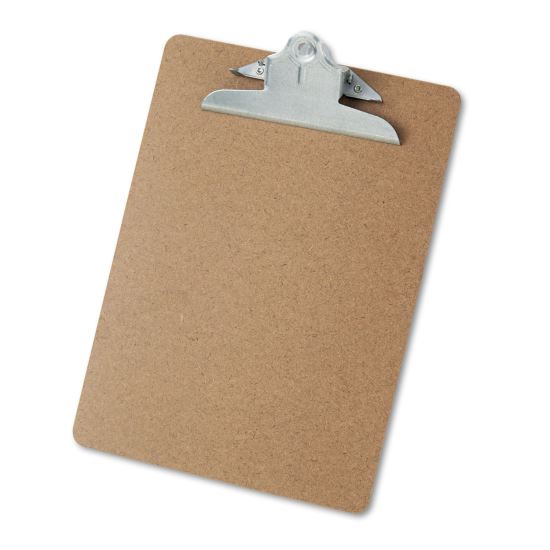 Hardboard Clipboard, 1" Capacity, Holds 8 1/2 x 11, Brown1