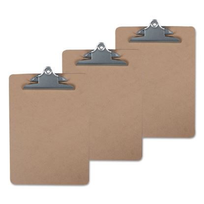 Hardboard Clipboard, 1.25" Clip Capacity, Holds 8.5 x 11 Sheets, Brown, 3/Pack1