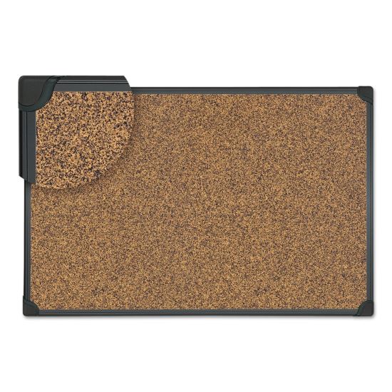 Tech Cork Board, 36 x 24, Cork, Black Plastic Frame1