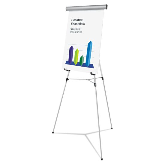 Heavy-Duty Adjustable Presentation Easel, 69" Maximum Height, Metal, Silver1