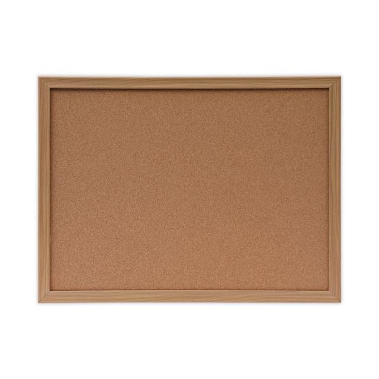 Cork Board with Oak Style Frame, 24 x 18, Natural, Oak-Finished Frame1