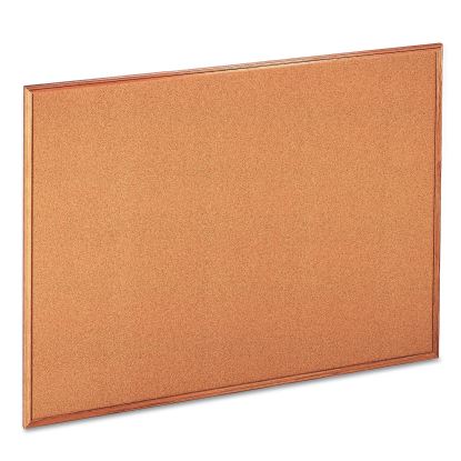 Cork Board with Oak Style Frame, 48 x 36, Natural, Oak-Finished Frame1