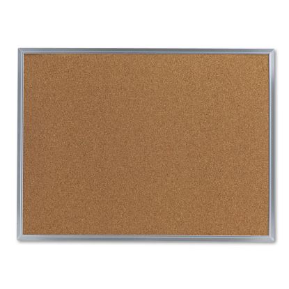 Bulletin Board, Natural Cork, 24 x 18, Satin-Finished Aluminum Frame1