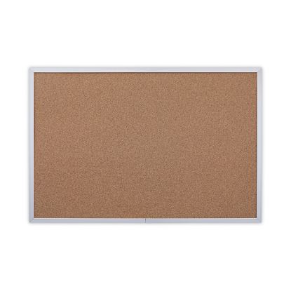 Bulletin Board, Natural Cork, 36 x 24, Satin-Finished Aluminum Frame1