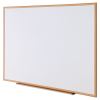 Dry-Erase Board, Melamine, 72 x 48, White, Oak-Finished Frame2