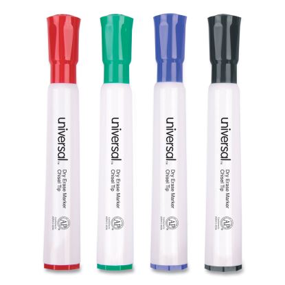 Dry Erase Marker, Broad Chisel Tip, Assorted Colors, 4/Set1
