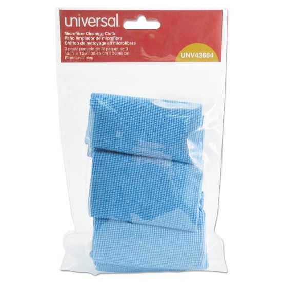 Microfiber Cleaning Cloth, 12 x 12, Blue, 3/Pack1