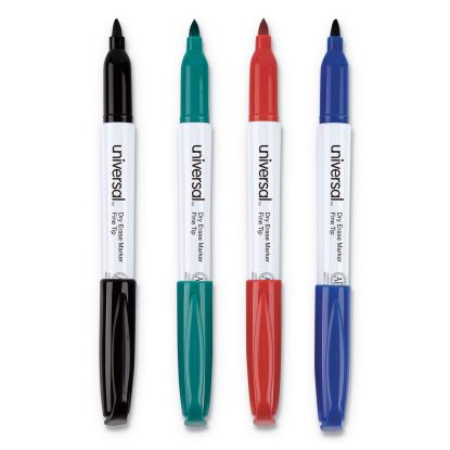 Pen Style Dry Erase Marker, Fine Bullet Tip, Assorted Colors, 4/Set1