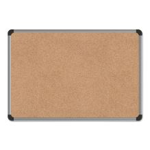 Cork Board with Aluminum Frame, 24 x 18, Natural, Silver Frame1