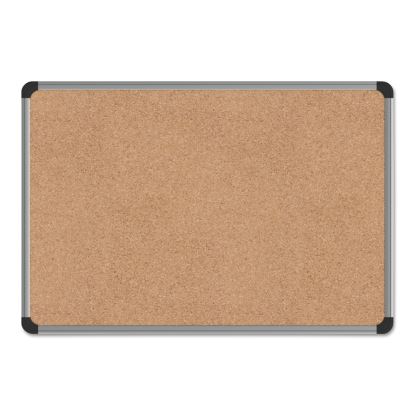 Cork Board with Aluminum Frame, 24 x 18, Natural, Silver Frame1