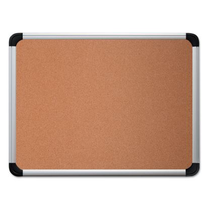 Cork Board with Aluminum Frame, 36 x 24, Natural, Silver Frame1