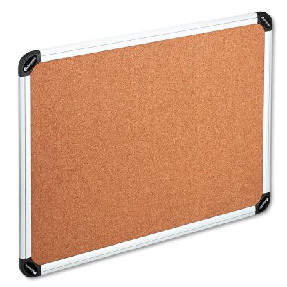 Cork Board with Aluminum Frame, 48 x 36, Natural, Silver Frame1