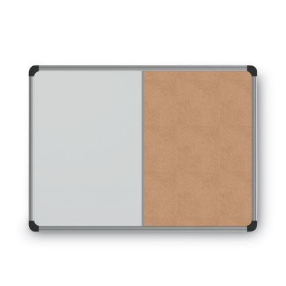 Cork/Dry Erase Board, Melamine, 24 x 18, Black/Gray Aluminum/Plastic Frame1