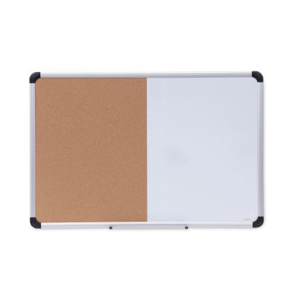 Cork/Dry Erase Board, Melamine, 36 x 24, Black/Gray, Aluminum/Plastic Frame1