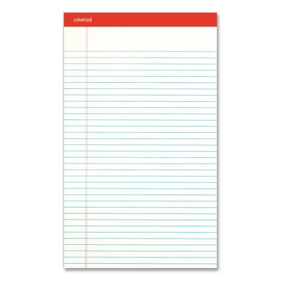 Perforated Ruled Writing Pads, Wide/Legal Rule, Red Headband, 50 White 8.5 x 14 Sheets, Dozen1