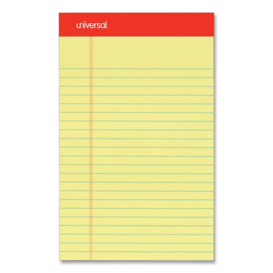 Perforated Ruled Writing Pads, Narrow Rule, Red Headband, 50 Canary-Yellow 5 x 8 Sheets, Dozen1