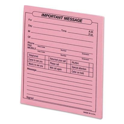 Important Message Pink Pads, 4.25 x 5.5, 1/Page, 50 Forms/Pad, Dozen1
