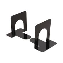 Economy Bookends, Standard, 4.75 x 5.25 x 5, Heavy Gauge Steel, Black, 1 Pair1