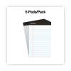 Premium Ruled Writing Pads with Heavy-Duty Back, Narrow Rule, Black Headband, 50 White 5 x 8 Sheets, 6/Pack2