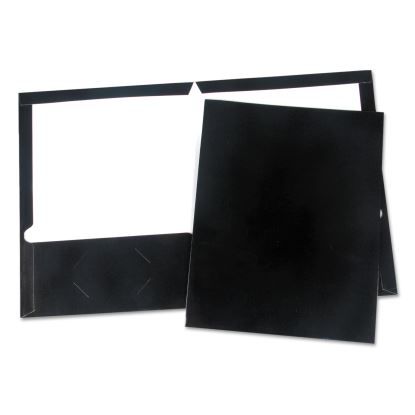 Laminated Two-Pocket Folder, Cardboard Paper, 100-Sheet Capacity, 11 x 8.5, Black, 25/Box1