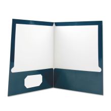 Laminated Two-Pocket Folder, Cardboard Paper, 100-Sheet Capacity, 11 x 8.5, Navy, 25/Box1