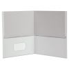 Two-Pocket Portfolio, Embossed Leather Grain Paper, 11 x 8.5, White, 25/Box2